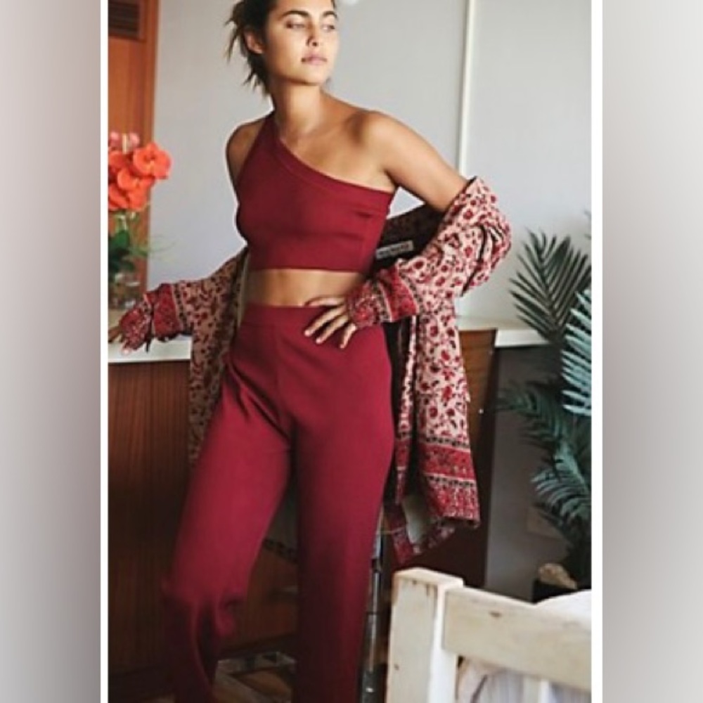 Free People Staycation Set, Size Large, Color: Wine/Maroon